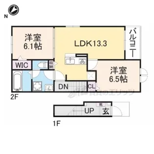 クレメント近江八幡B【205号室】の間取り