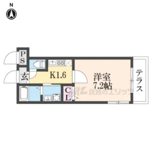 ヴィラージュ西京極【101号室】の間取り