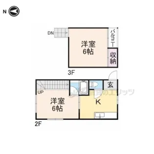 ハーティハイツ【2C号室】の間取り