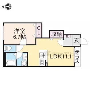 クレメント大和高田?【1階】の間取り