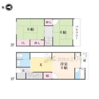 日ノ岡ローズハイツ【3階】の間取り