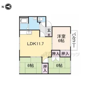 コスモハイツ1番館【2階】の間取り