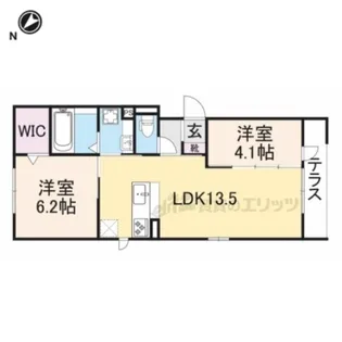 AXIS木田町【101号室】の間取り