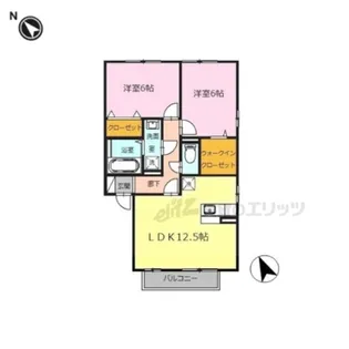 クレール ソシア【1階】の間取り