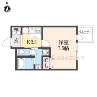 ウェルスクエア京都西陣WEST【4階】の間取り