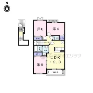 プラシード勝根B【2階】の間取り