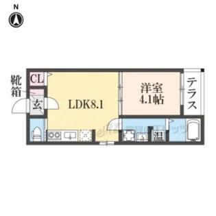 Kvell Garden 香里【1階】の間取り