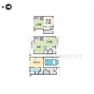 奈良県大和高田市池尻【テラスハウス】の間取り