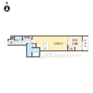 La Fite SHIMOGAMO【102号室】の間取り