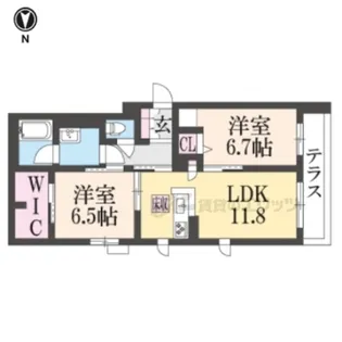 シャーメゾン アペルタ森北 Due【A101号室】の間取り