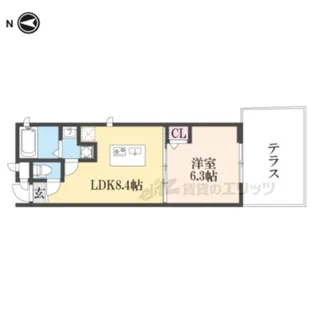 プルミエール鹿王院【102号室】の間取り