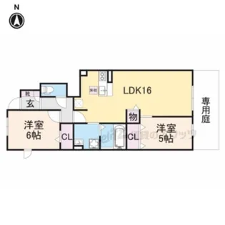 メゾンフルール トモ B棟【1階】の間取り