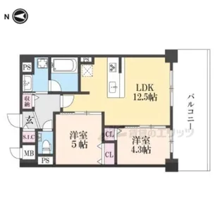 クオリア京都東山【502号室】の間取り