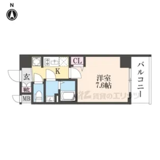 ソルテラス四条堀川205【205号室】の間取り