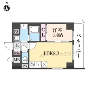 ソルテラス嵯峨嵐山【3階】の間取り