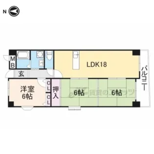 ヴィルヌーブエスト【1階】の間取り