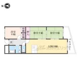 ヴィルヌーブエスト【3階】の間取り