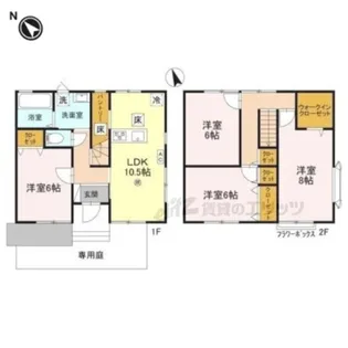 奈良県奈良市神功3丁目【テラスハウス】の間取り