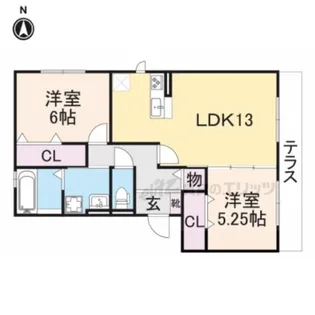 ロータスポンド【1階】の間取り