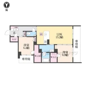 2LDKの間取り画像