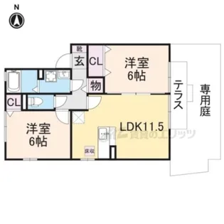 パルコートサン A棟【1階】の間取り