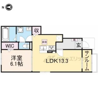 グランコートヌクイ【1階】の間取り