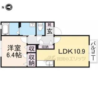 グーテンターク【105号室】の間取り