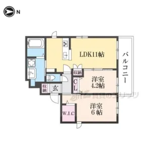 メルヴェイユ上押小路【301号室】の間取り