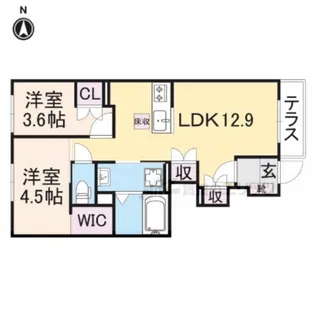 コンフィー下在地【1階】の間取り