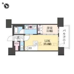 レーベン長岡天神CRESIST【1002号室】の間取り