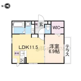 レケンス郡津【101号室】の間取り