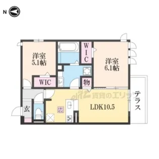 マロード亀岡駅北【101号室】の間取り