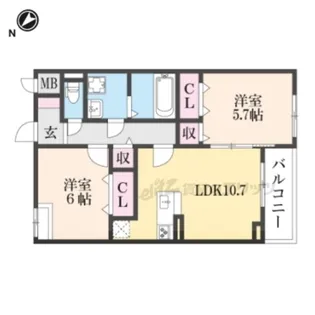 アルカディア【2階】の間取り