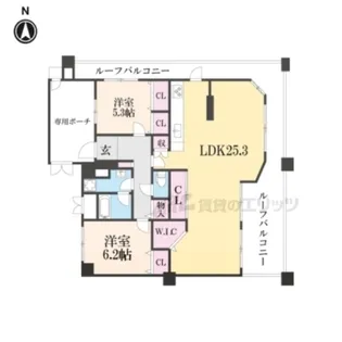 ユニハイム四条大宮駅前【15階】の間取り