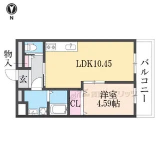プラリア招提元町A棟【201号室】の間取り