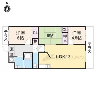 フェリース樟葉【2階】の間取り
