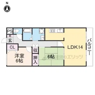 フェリース樟葉【3階】の間取り