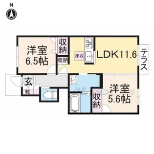 シャーメゾン龍田【1階】の間取り