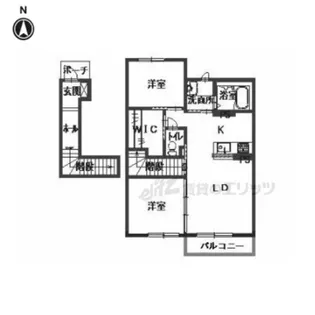 ラフィーネ三室参番館B【2階】の間取り