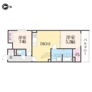 クリエオーレ観月橋【2階】の間取り