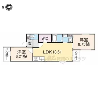 「京都グランデ五番館」【3階】の間取り