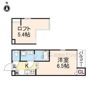 ハーモニーテラス伏見稲荷【202号室】の間取り