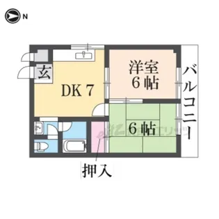 シャトーレジデント寝屋【4階】の間取り