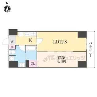 アート四条堀川【601号室】の間取り