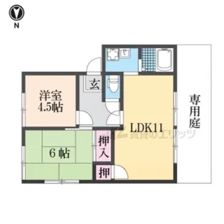 ガーデンハウス南禅寺B棟【205号室】の間取り