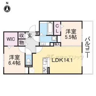 メゾンゆずりは【2階】の間取り