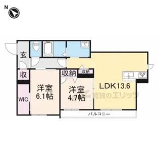 RESIDENCE KURAJI【203号室】の間取り