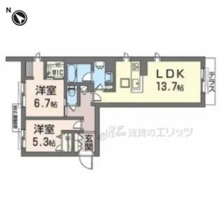 シャーメゾンアペルタ森南【1階】の間取り