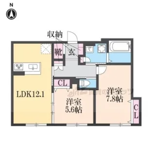 La Casa Bianca【202号室】の間取り