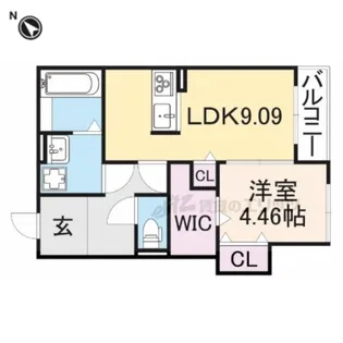 ルームス楓【1階】の間取り